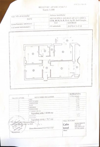 Giurgiu Apartament 3 camere decomandat  75 mp  Liniste si confort garantat
